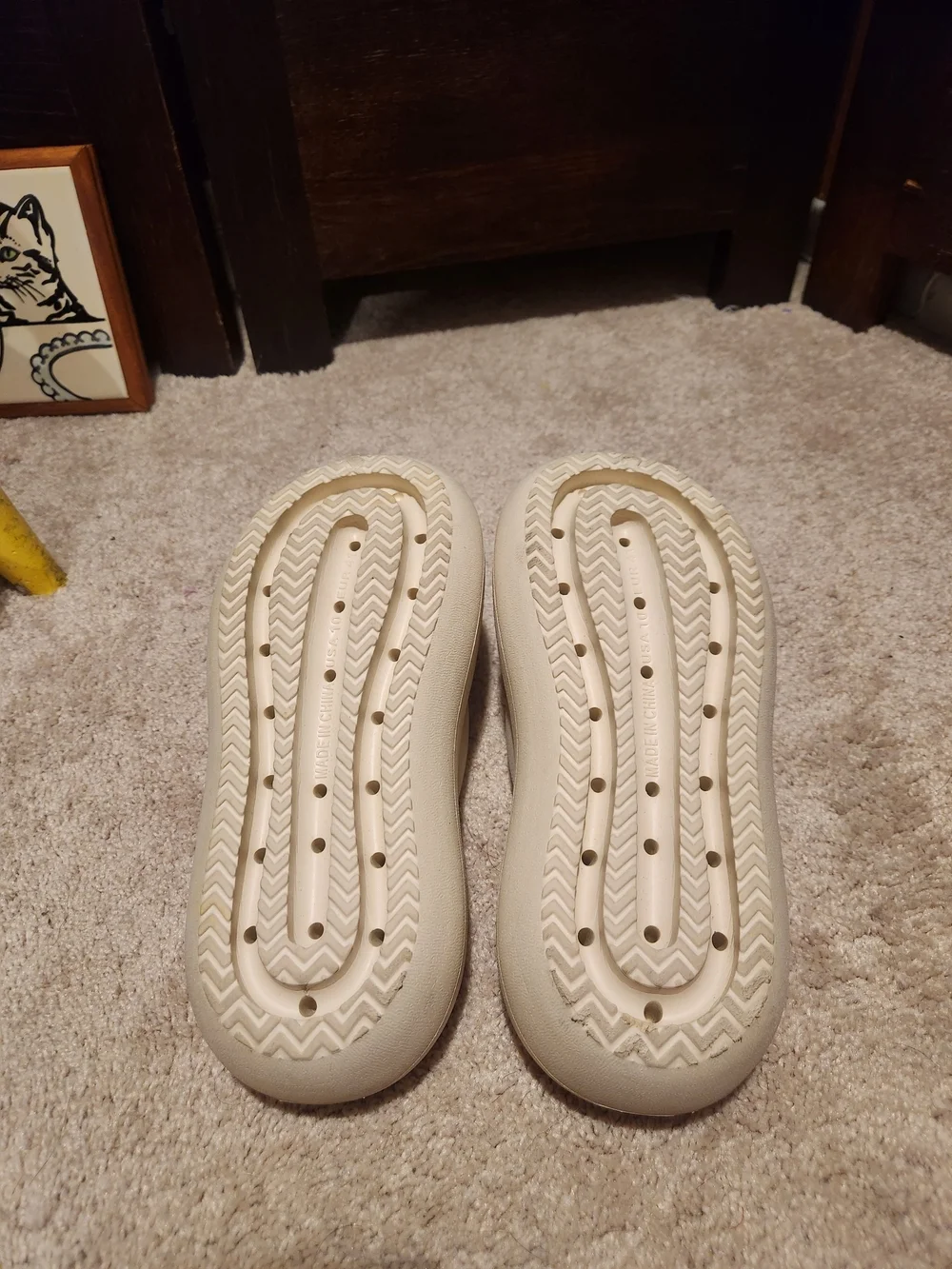 Jeffrey Campbell Cream Platform Thong Sandals